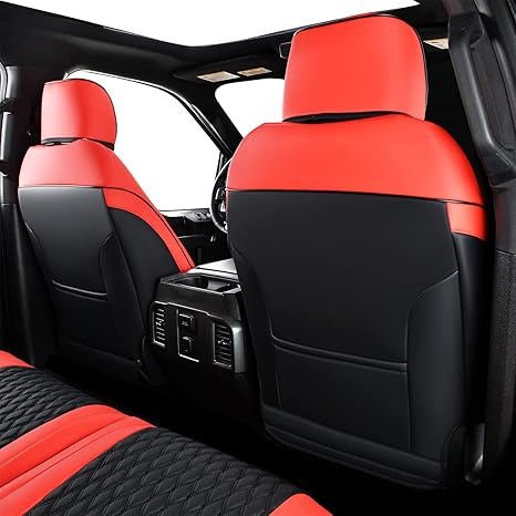 topcity Car Seat Covers Full Set, For Dodge RAM 1500 Seat Covers for Truck Compatible with 2009-2018 Ram 1500, 2010-2024 Ram 2500 3500 Dodge RAM Accessories Automotive Seat Covers Protector (Red)