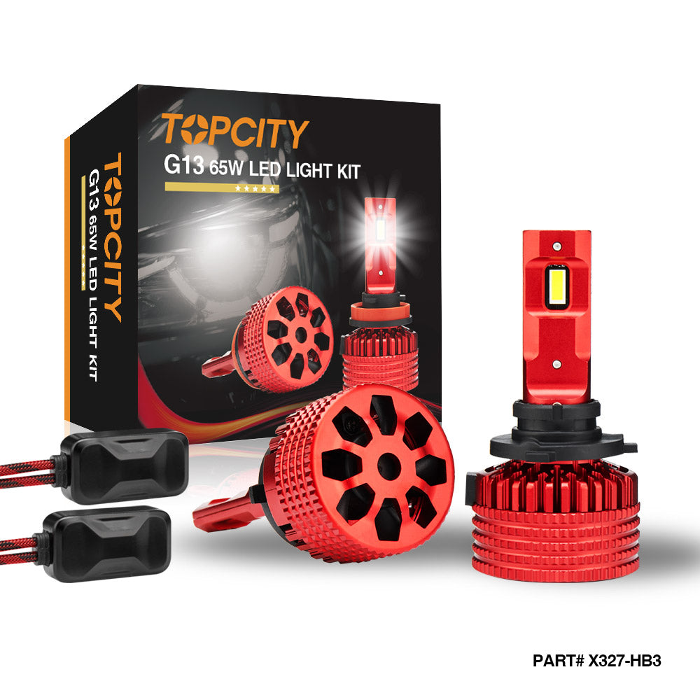 TOPCITY x327 65w 6500lm CAN bus hb3 9005 led headlight bulbs kit