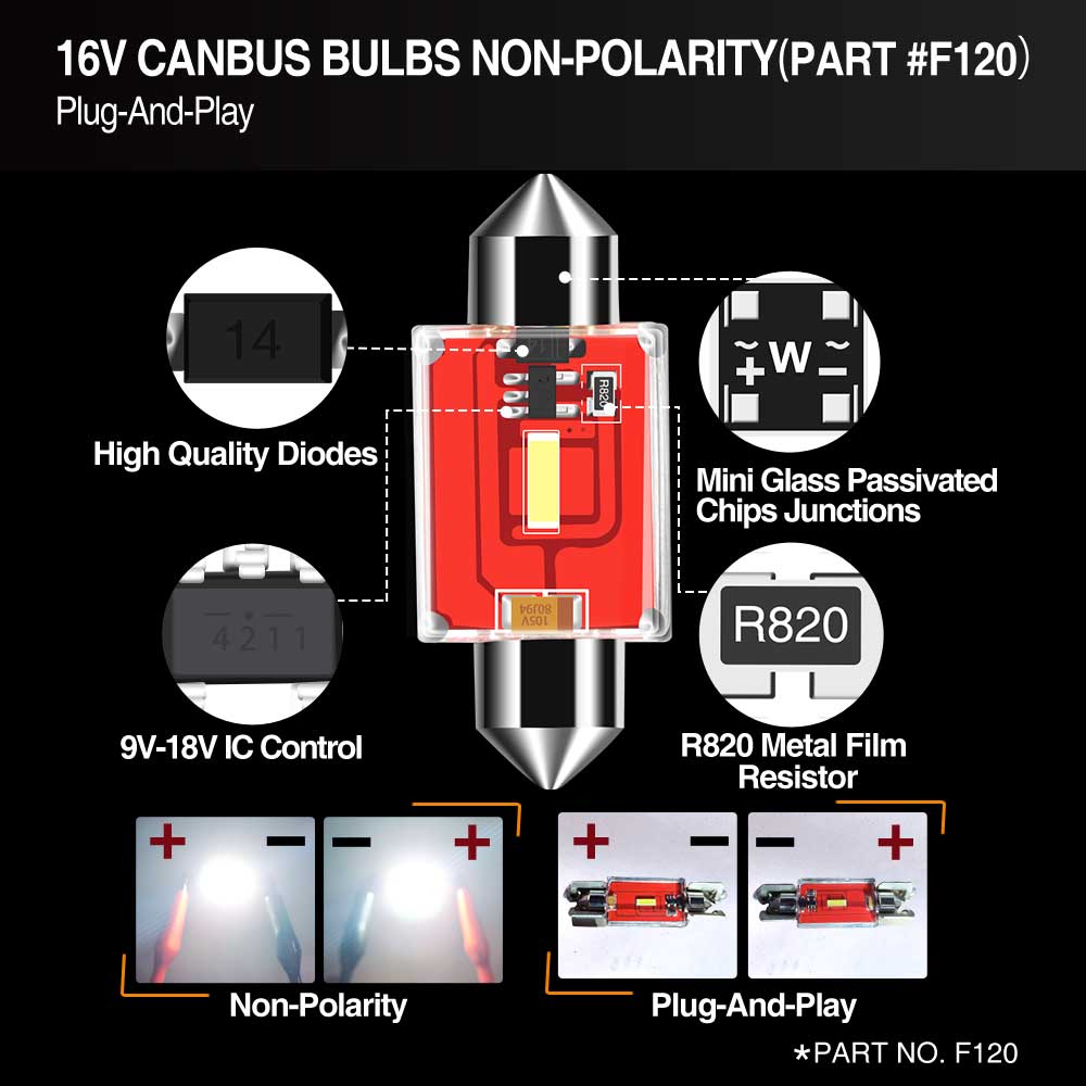 Kaufe C5W LED CANBUS C10W LED-Glühbirne Soffitte 31 mm 36 mm 39 mm 41 mm  CSP Auto-Innenkuppellampe Nummernschild-Leselicht Weiß 12 V