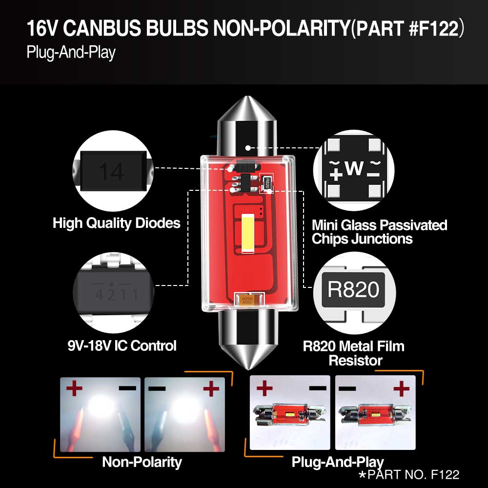 Car LED Light Bulb C10W 8x SMD-5050 Festoon 42mm CanBus RED RED  Car LED  Bulbs \ CanBus LED Bulbs Car LED Bulbs \ Festoon LED C3W/C5W/C10W