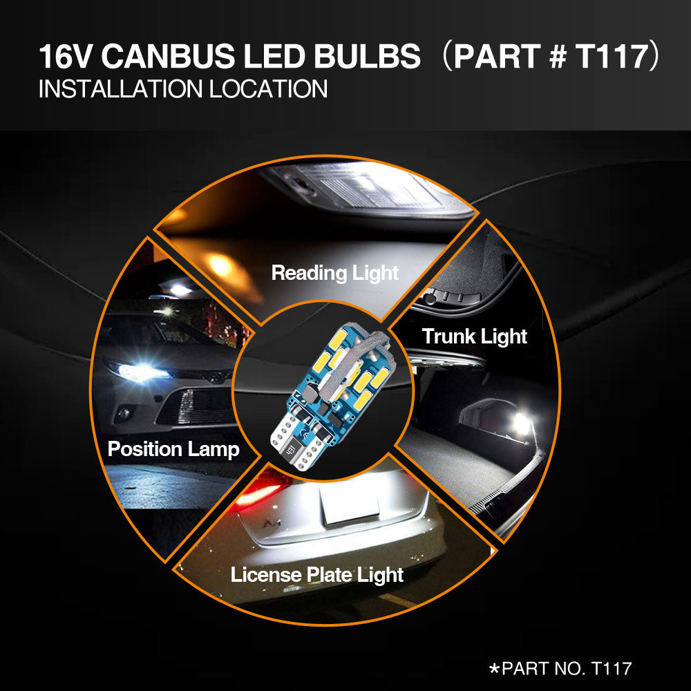 10Pcs T10 LED Bulb Canbus Car W5W LED Signal Light 12V 4014 24SMD – SEAMETAL