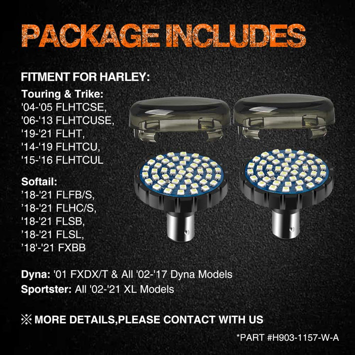 Topcity 2” Bullet Style Front LED Turn Signal w/ Running Light Kit for Harley Davidson Front Turn Signals