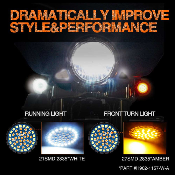 topcity led front turn light white and amber best performance 1157 bulb,1157 led bulb,1157 led,led turn signal,motorcycle turn signals,blinker light,motorcycle indicators,sequential turn signals,turn signal lights,harley led turn signals,bay15d led,motorcycle led turn signals,motorcycle blinkers,led motorcycle indicators,led blinkers,harley turn signal,kellermann blinkers,led turn signal lights,H902 1157 bay15d 1493 2057 2357 2397 7528 48smd 2835 white Amber LED Turn Signal manufacturer exporter