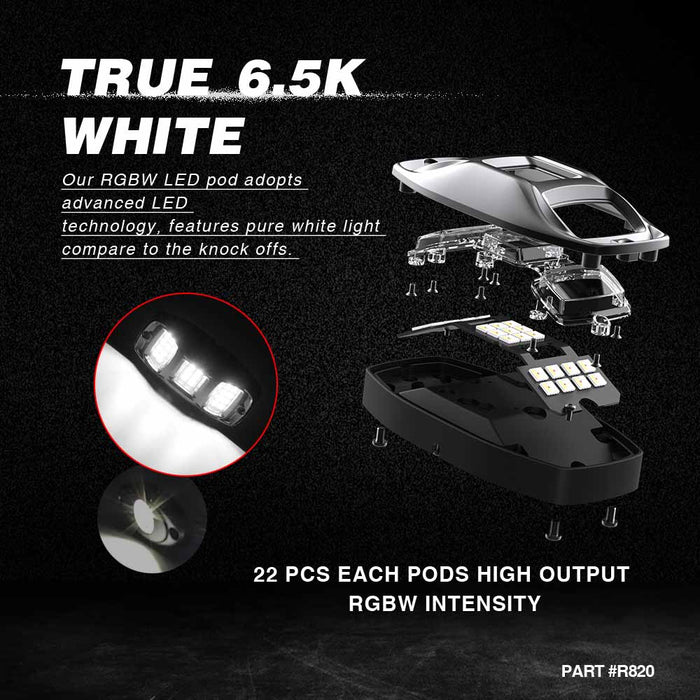 r820 4 pods unique design rock lights,rock lights for trucks,led rock lights,topcity mictuning rock lights,RGBW rock lights,rock lights jeep,best rock lights,best rock lights for trucks,brightest rock lights,rgbw rock lights,rock lights for utv,rock lights for atv,5150 rock lights,rock lights 4x4,rgbw led rock lights,rock led,red rock lights,pure white rock lights,jeep wrangler rock lights,amber rock lights,rock lights for cars,topcity r820 4 pods rgbw led rock lights for turcks jeep atv utv cars
