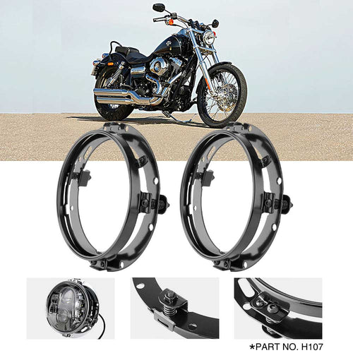 topcity black 7 inch round headlight ring mounting bracket for harley   davidson manufacturer exporter